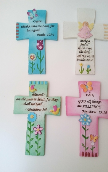 Easter  Ceramic 7.4" Crosses With Bible Verses Set - Picture 2 of 8
